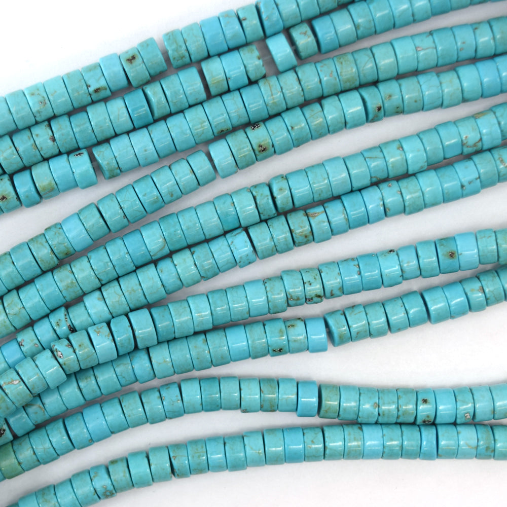Blue Turquoise Heishi Disc Beads 15.5" Strand 3mm 4mm 6mm 8mm 10mm 12mm