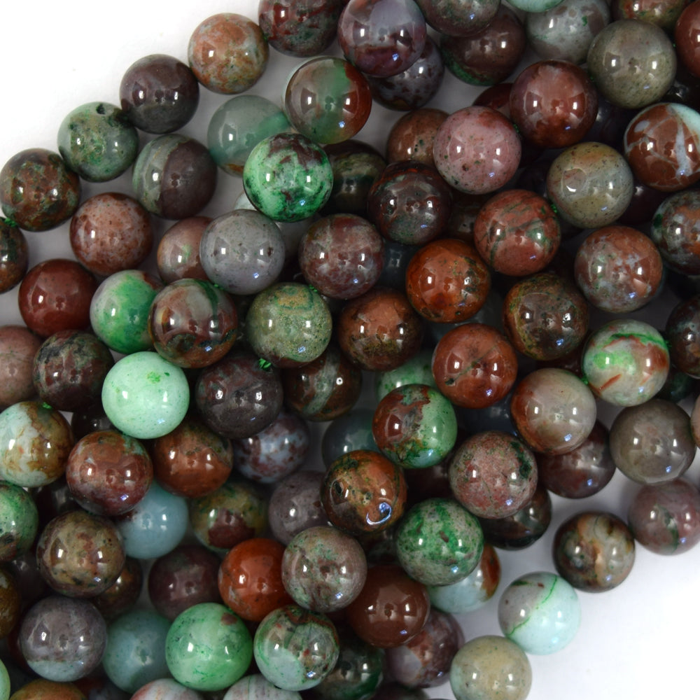 Natural Blood Jasper Round Beads Gemstone 15" Strand 4mm 6mm 8mm 10mm 12mm