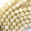 Natural Faceted Milky White Moonstone Round Beads 15.5
