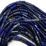 4x13mm natural blue lapis lazuli tube beads 15.5