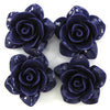 26mm synthetic coral carved rose flower beads 15.5