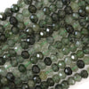 6mm faceted green rutilated quartz rondelle beads 15.5