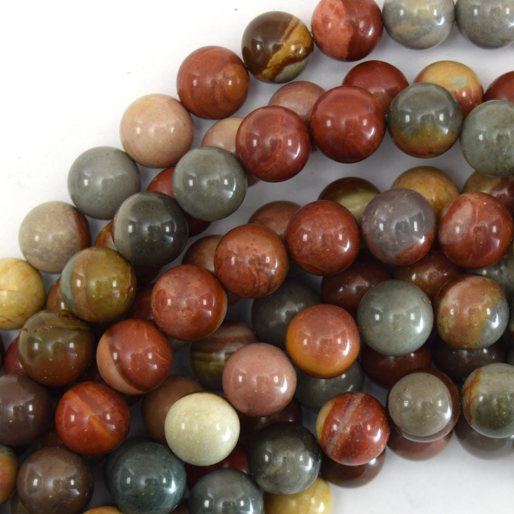 Landscape Polychrome Picture Jasper Round Beads 15.5" 4mm 6mm 8mm 10mm 12mm