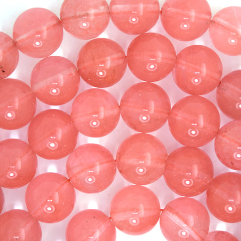 Natural Faceted Pink Red Hematoid Quartz Round Beads 15" Strand 6mm 8mm 10mm