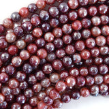 Mystic Titanium Faceted Red Fire Agate Round Beads 15