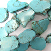 20mm - 25mm blue turquoise freeform slab slice nugget beads 15