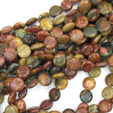 12mm multicolor picasso jasper coin beads 15.5