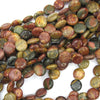 12mm multicolor picasso jasper coin beads 15.5