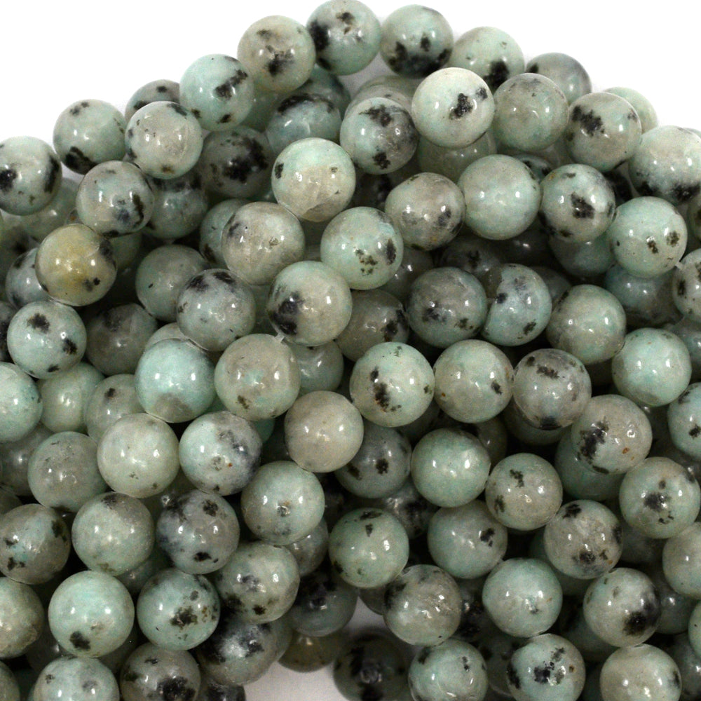 Natural Blue Kiwi Jasper Round Beads 15" sesame jasper 4mm 6mm 8mm 10mm 12mm
