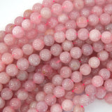 Natural Madagascar Pink Rose Quartz Round Beads 15.5