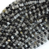 4mm faceted black rutilated quartz rondelle beads 15.5