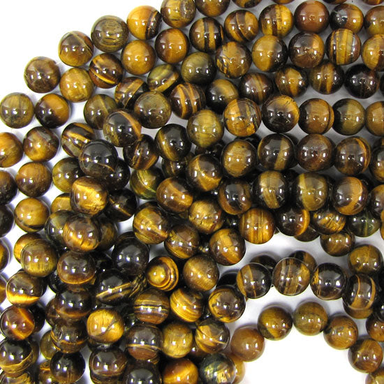 Natural Tiger Eye Round Beads Gemstone 15.5" Strand 4mm 6mm 8mm 10mm 12mm