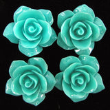 26mm synthetic coral carved rose flower beads 15.5