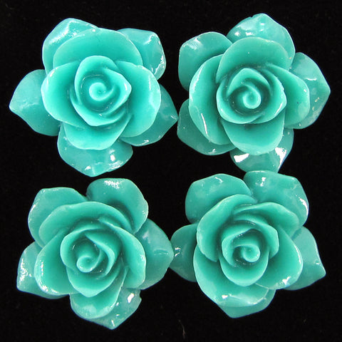 14mm braided adjustable synthetic coral carved rose flower bracelet 7" green