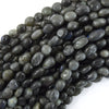 8mm - 10mm natural gray labradorite pebble nugget beads 15.5