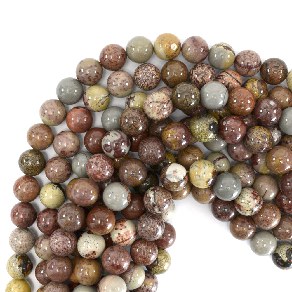 Natural Chohua Jasper Round Beads 15" Artistic Jasper 4mm 6mm 8mm 10mm 12mm
