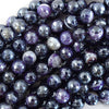 Mystic Titanium Faceted Purple Stripe Agate Round Beads 15