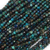 3mm faceted brown green chrysocolla round beads 15.5