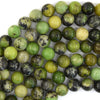 Natural green Nephrite Jade Round Beads 15