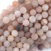 Natural Matte Madagascar Lavender Rose Quartz Round Beads 15.5
