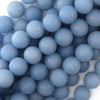 10mm matte blue angelite round beads 16