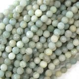 Natural Faceted Light Blue Aquamarine Round Beads 15.5