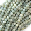 Natural Faceted Light Blue Aquamarine Round Beads 15.5