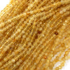 4mm natural faceted yellow citrine rondelle beads 15.5