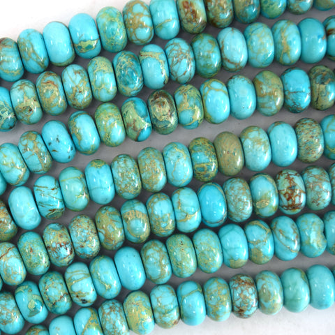 24mm blue turquoise stick needle beads 16" strand