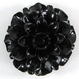 4 pieces 35mm synthetic coral carved chrysanthemum flower pendant bead black