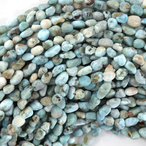 13mm blue larimar quartz tube beads 15" strand