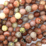 8mm pink yellow jasper round beads 15.5