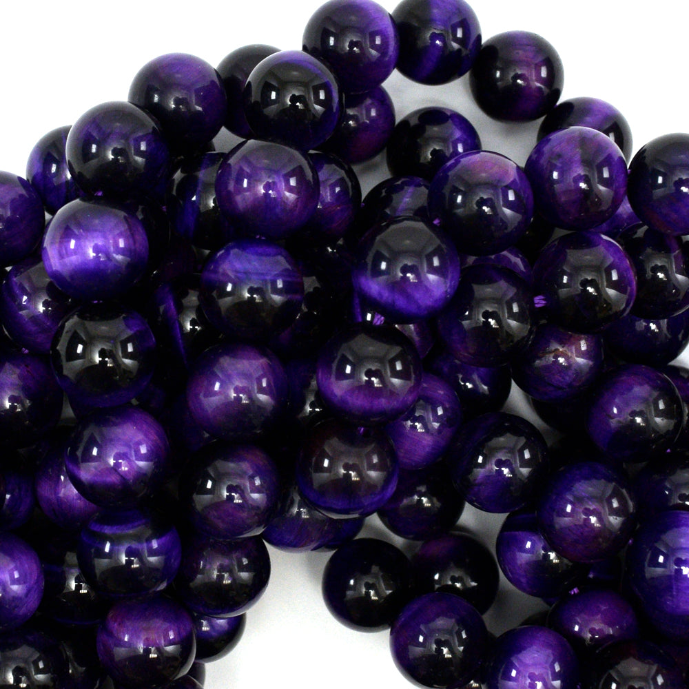 Purple Tiger Eye Beads, Wholesale Gemstone Beads Natural Purple