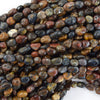 6mm - 8mm natural brown blue pietersite pebble nugget beads 15.5