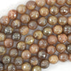 Mystic Titanium Faceted Sunstone Round Beads 15.5