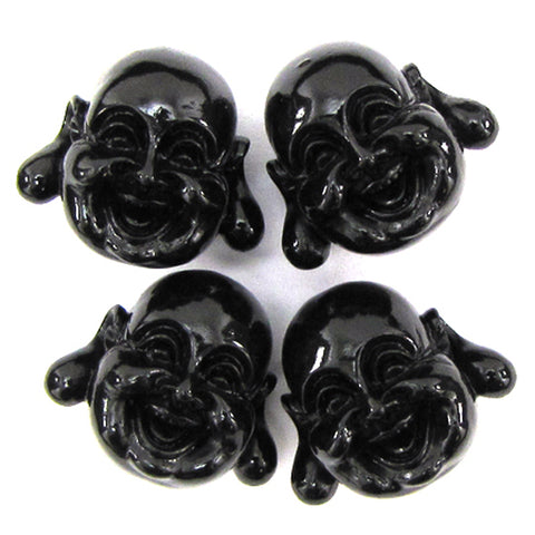 12mm synthetic black coral carved chrysanthemum flower pendant bead 10pcs
