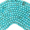 Faceted Blue Turquoise Round Beads 15.5