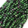 Natural Ruby Zoisite Round Beads Gemstone 15
