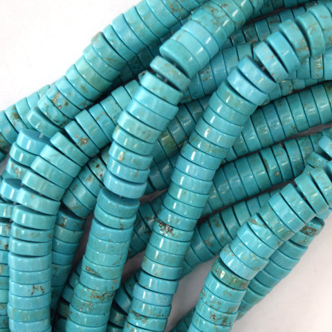 24mm blue turquoise stick needle beads 16" strand