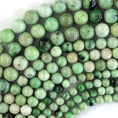 Natural Green Garnet Round Beads Gemstone 15" Strand 6mm 8mm 10mm