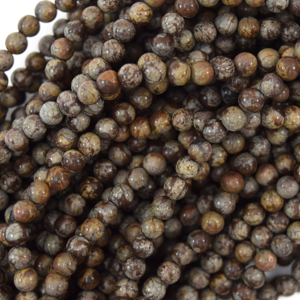 Natural Brown Coffee Jasper Round Beads Gemstone 15" Strand 6mm 8mm 10mm 12mm