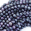 Mystic Titanium Faceted Purple Stripe Agate Round Beads 15