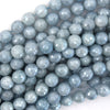 Mystic Titanium Faceted Blue Aquamarine Quartz Round Beads15