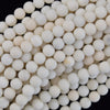 Natural Matte Ivory Jade Round Beads Gemstone 15