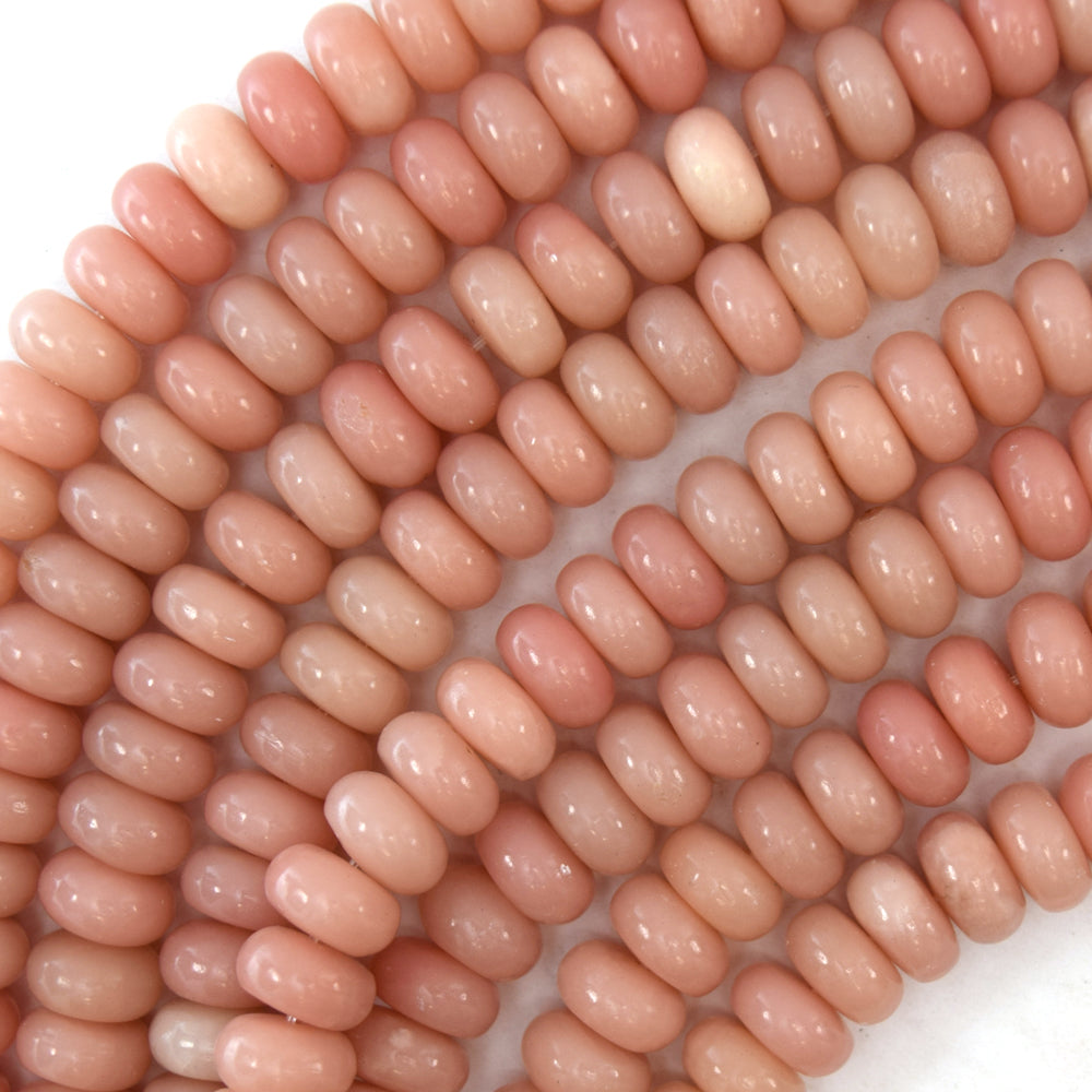 10mm pink opal rondelle beads 16" strand