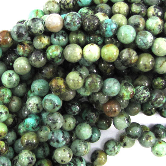 Natural African Turquoise Round Beads 15.5" Strand 4mm 6mm 8mm 10mm 12mm