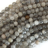 Natural Black Rutilated Quartz Round Beads 15.5