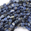 8mm - 10mm natural blue white sodalite pebble nugget beads 15