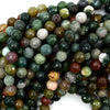 Natural Faceted Indian Agate Round Beads 15