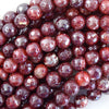 Mystic Titanium Faceted Red Fire Agate Round Beads 15